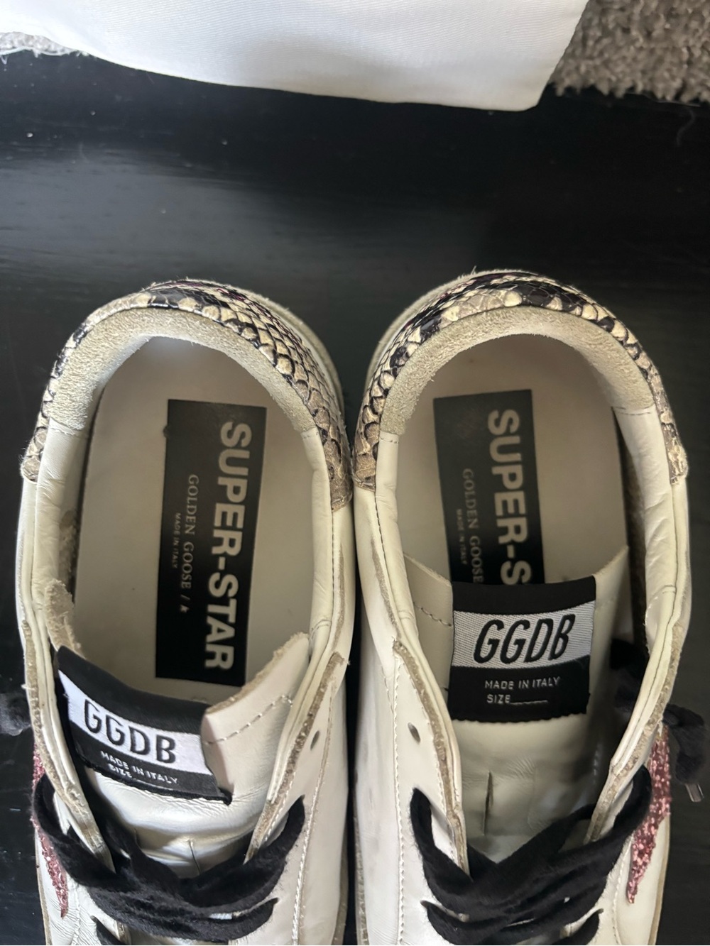 Golden Goose White Sneakers with Pink Glitter Star - Picture 4 of 5